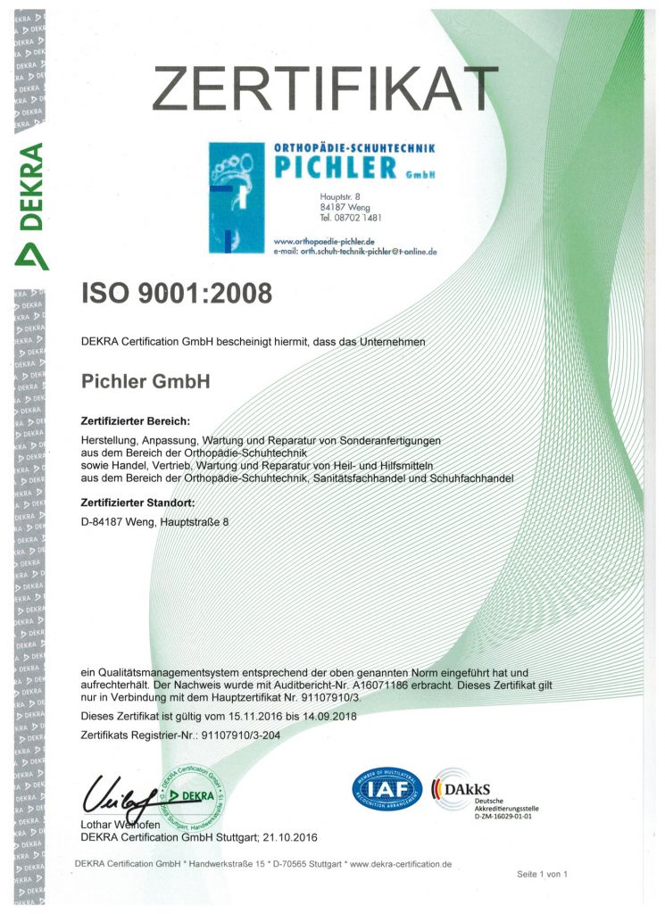 dekrazertifikat OST Pichler GmbH